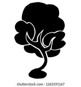 Vector Illustration of Isolated Outline Abstract Nature Trees for Graphic Design, Template, Background, Icon, and More.