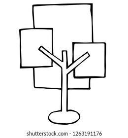 Vector Illustration of Isolated Outline Abstract Nature Trees for Graphic Design, Template, Background, Icon, and More.
