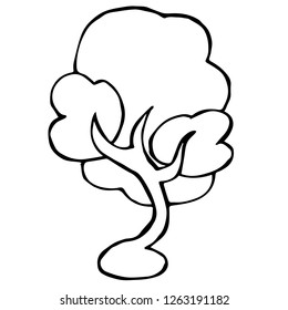 Vector Illustration of Isolated Outline Abstract Nature Trees for Graphic Design, Template, Background, Icon, and More.