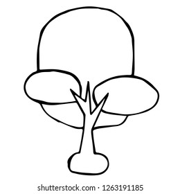 Vector Illustration of Isolated Outline Abstract Nature Trees for Graphic Design, Template, Background, Icon, and More.