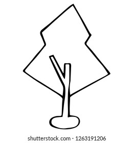 Vector Illustration of Isolated Outline Abstract Nature Trees for Graphic Design, Template, Background, Icon, and More.