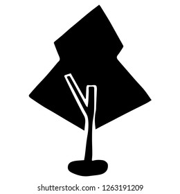Vector Illustration of Isolated Outline Abstract Nature Trees for Graphic Design, Template, Background, Icon, and More.