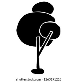 Vector Illustration of Isolated Outline Abstract Nature Trees for Graphic Design, Template, Background, Icon, and More.