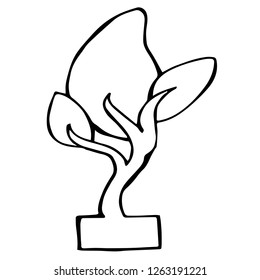 Vector Illustration of Isolated Outline Abstract Nature Trees for Graphic Design, Template, Background, Icon, and More.