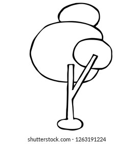 Vector Illustration of Isolated Outline Abstract Nature Trees for Graphic Design, Template, Background, Icon, and More.
