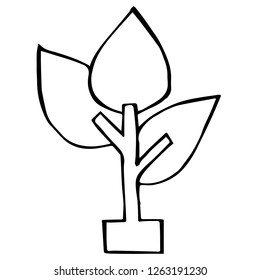 Vector Illustration of Isolated Outline Abstract Nature Trees for Graphic Design, Template, Background, Icon, and More.