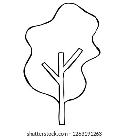 Vector Illustration of Isolated Outline Abstract Nature Trees for Graphic Design, Template, Background, Icon, and More.