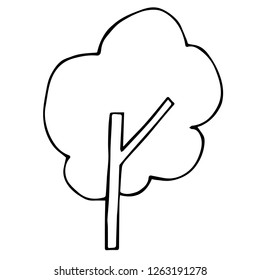 Vector Illustration of Isolated Outline Abstract Nature Trees for Graphic Design, Template, Background, Icon, and More.