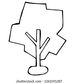 Vector Illustration of Isolated Outline Abstract Nature Trees for Graphic Design, Template, Background, Icon, and More.