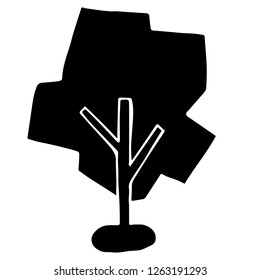 Vector Illustration of Isolated Outline Abstract Nature Trees for Graphic Design, Template, Background, Icon, and More.