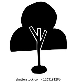 Vector Illustration of Isolated Outline Abstract Nature Trees for Graphic Design, Template, Background, Icon, and More.