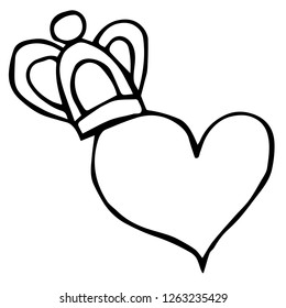 Vector Illustration of Isolated Outline Heart Shape for Graphic Design, Template, Background, Icon, and More.
