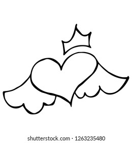 Vector Illustration of Isolated Outline Heart Shape for Graphic Design, Template, Background, Icon, and More.