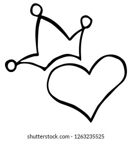 Vector Illustration of Isolated Outline Heart Shape for Graphic Design, Template, Background, Icon, and More.