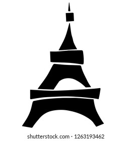 Vector Illustration of Isolated Outline Paris Eiffel Tower for Graphic Design, Template, Background, Icon, and More.