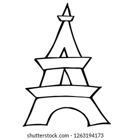 Vector Illustration of Isolated Outline Paris Eiffel Tower for Graphic Design, Template, Background, Icon, and More.