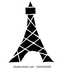 Vector Illustration of Isolated Outline Paris Eiffel Tower for Graphic Design, Template, Background, Icon, and More.