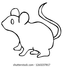 Vector Illustration of Isolated Outline Rat Animal for Graphic Design, Template, Background, Icon, and More.