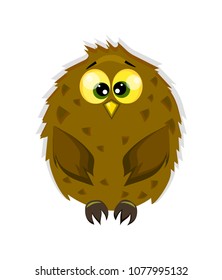 Vector illustration. Isolated owl on white background.
