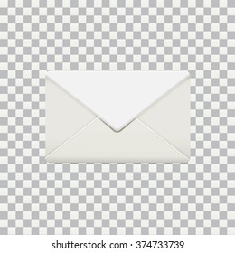 Vector illustration of isolated photo-realistic envelop mock up on transparent photoshop background EPS 10