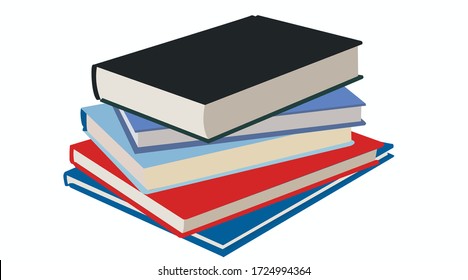Vector illustration Isolated of a Pile of Books