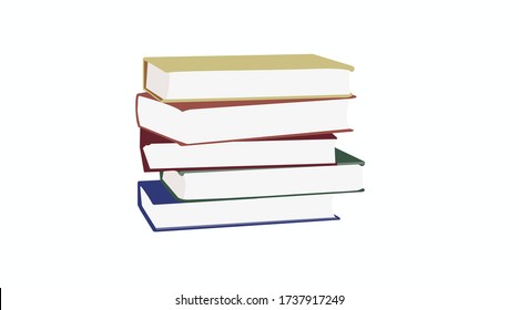 Vector illustration Isolated of a Pile of Books