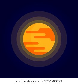 Vector illustration of an isolated planet with gradient background