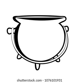Vector illustration, isolated pot in black and white colors