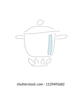 Vector illustration, isolated pot in black and white colors