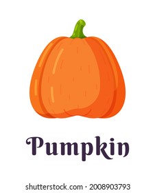 Ilustración vectorial de una calabaza aislada sobre un fondo blanco. Icono de calabaza de Halloween. Asustada calabaza de Halloween con una sonrisa y una cara feliz. Silhouette de una calabaza de naranja.
