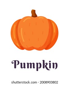 Ilustración vectorial de una calabaza aislada sobre un fondo blanco. Icono de calabaza de Halloween. Asustada calabaza de Halloween con una sonrisa y una cara feliz. Silhouette de una calabaza de naranja.