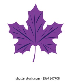 Vector Illustration Isolated Purple Autumnal Leaf Stock Vector
