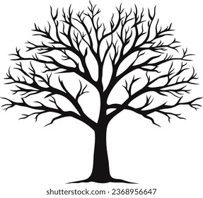 Ilustración vectorial de ramas arbóreas aisladas y realistas con hojas y dos pájaros, de color negro, sobre fondo blanco. Pegatina de pared.