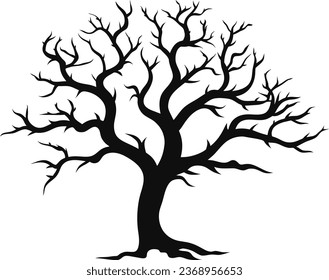 Vector illustration of isolated, realistic tree branch with leaves and two birds, in black color, on white background. Wall sticker.