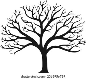 Vector illustration of isolated, realistic tree branch with leaves and two birds, in black color, on white background. Wall sticker.