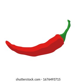 Ilustración vectorial de un chile rojo aislado con un fondo blanco utilizado para logos, revistas, libros,
