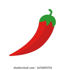 Vector illustration of an isolated red chili with a white background used for logos, magazines, books,