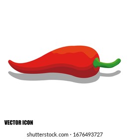 Vector illustration of an isolated red chili with a white background used for logos, magazines, books,