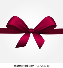 Vector Illustration of Isolated Red Gift Bow with Ribbon