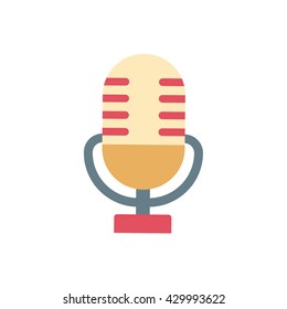 Vector illustration of isolated retro, vintage microphone.