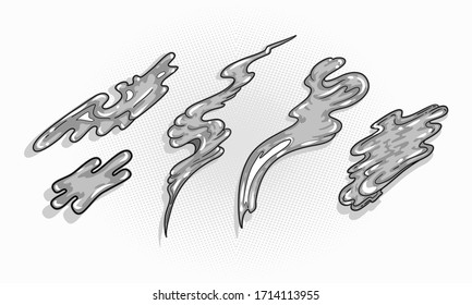 Ilustración vectorial aislada Establecer humo 