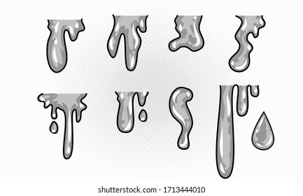 Vector illustration isolated Set of Water drops hand drawing