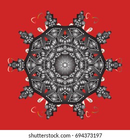 Vector illustration with isolated snowflake. Beautiful decoration. Symbol of winter. Isolated watercolor snowflakes on colorful background.