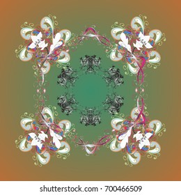 Vector illustration with isolated snowflake. Beautiful decoration. Symbol of winter. Isolated watercolor snowflakes on colorful background.