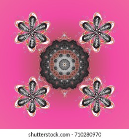Vector illustration with isolated snowflake. Beautiful decoration. Symbol of winter. Isolated watercolor snowflakes on background.