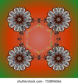 Vector illustration with isolated snowflake. Beautiful decoration. Symbol of winter. Isolated watercolor snowflakes on background.
