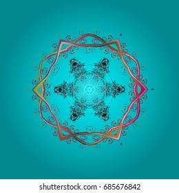 Vector illustration with isolated snowflake. Symbol of winter. 