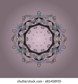 Vector illustration with isolated snowflakes. Beautiful decoration. Symbol of winter. Isolated watercolor snowflakes on colorful background.