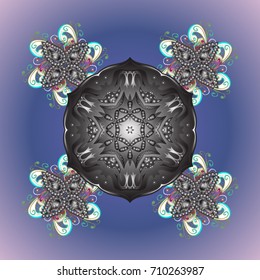 Vector illustration with isolated snowflakes. Beautiful decoration. Symbol of winter. Isolated watercolor snowflakes on colored background.