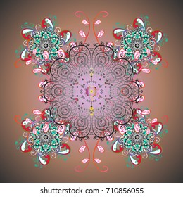 Vector illustration with isolated snowflakes. Beautiful decoration. Symbol of winter. Isolated watercolor snowflakes on background.